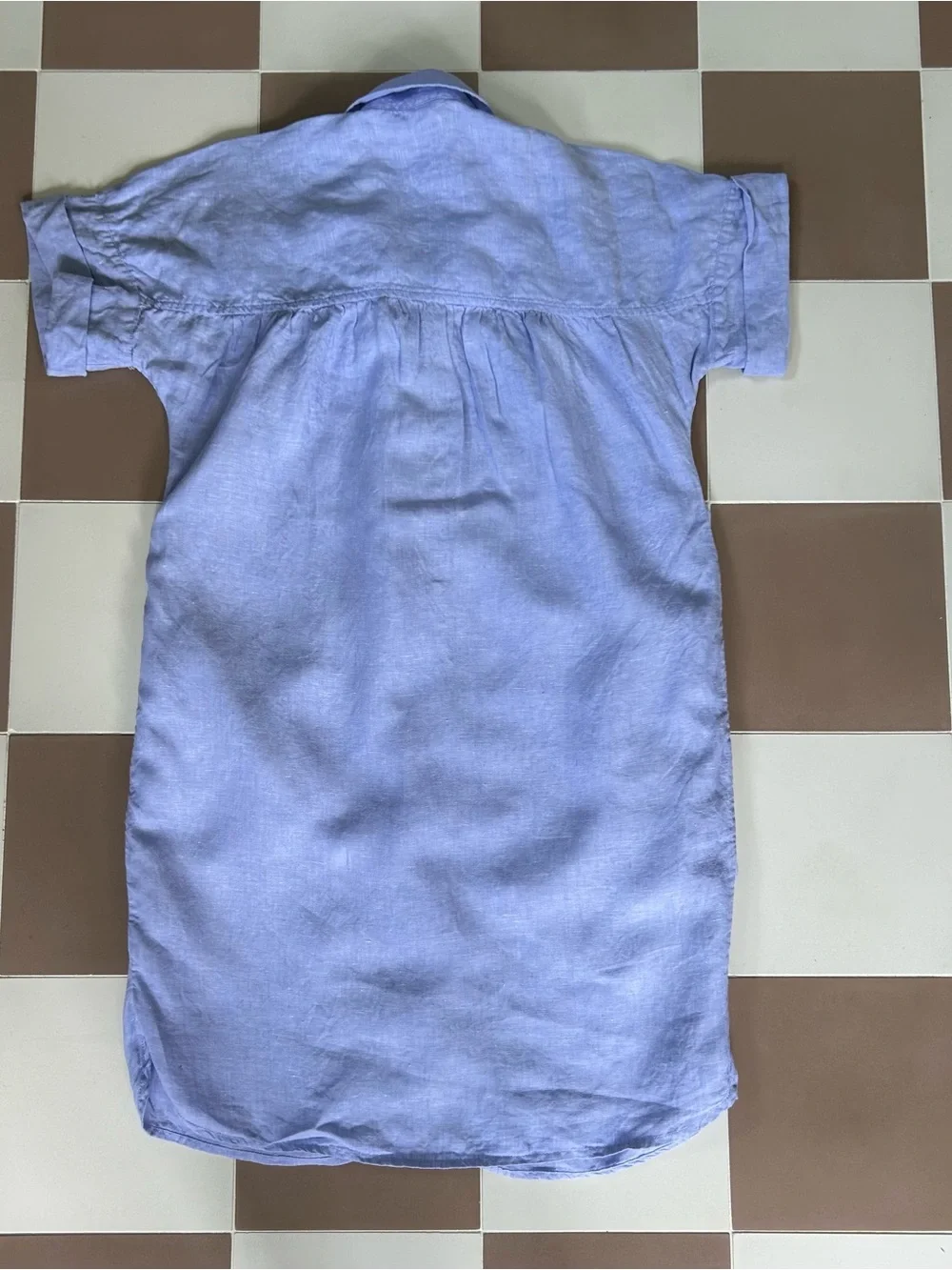 J.Crew Baird McNutt Irish Linen Blue Shirt Dress XS